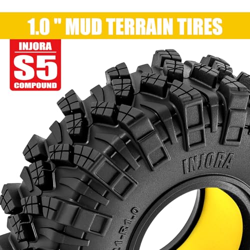 INJORA 63 * 21mm 1.0" Kraken Claw Tires & Silicone Rubber Inserts (T1007)