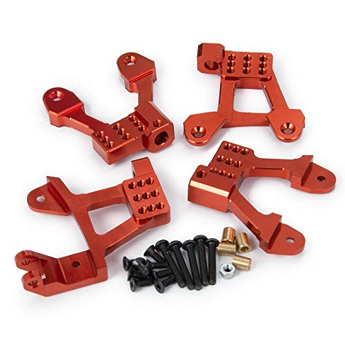 4PCS Aluminum Shock Tower Shock Hoops for 1/10 Axial SCX10 II 90046 90047 - color: Red