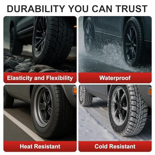 Tire Repair Glue, Tire Sealant Black Rubber Cement Repair Cracks | Suitable for All Tire Types, Seamless Strong Bonding, Heavy Duty, Flexible, Waterproof, Weather Resistance