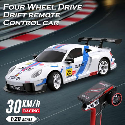 WLtoys 284191 RC Drift Cars, 1:28 Scale 4WD RTR High Speed 30KPH Racing Car | Drifting Car with LED Light and Gyroscope, Professional Chassi, Independent suspension, 2.4G RC Car with Dedicated Drift Tire