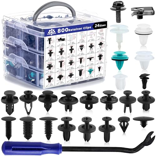 801pcs Car Push Retainer Clips with 24 Popular Push Pins for Auto Parts - Sizes - Blue Fastener Remover Tool for Toyota, GM, Ford, Honda, Acura, Chrysler - size: Car Clips 801PCS-Blue