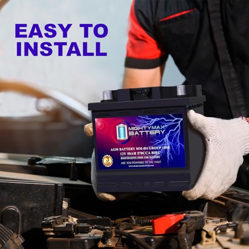 Mighty Max Battery MM-H4 Start and Stop Car BCI Group Size 140R 12V 50 AH, 80RC, 570 CCA Rechargeable AGM Car Battery - style: Group 140R