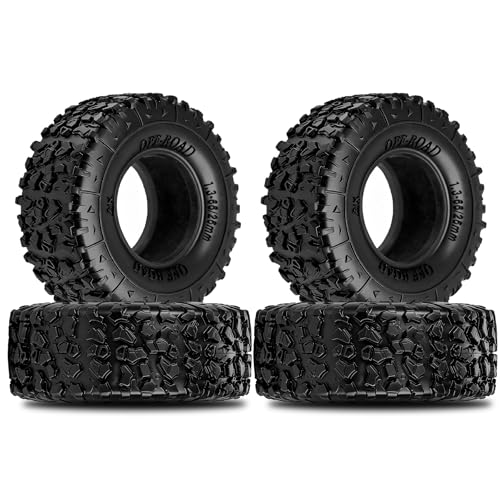 1.3''Soft Rubber Crawler Tires (4PCS) for 1/24 1/18 SCX24 TRX4M AX24 FCX24 FCX18 RC Crawler Car (Style A)