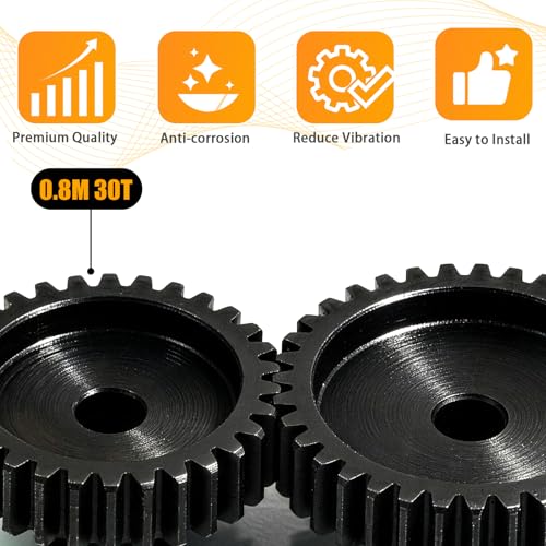 3-Pack Steel Metal 0.8M 5mm Pinion Motor Gear Sets 30T Compatible with HPI Kyosho Losi Axial Tamiya 1/8 1/10 RC Car Monster Truck Buggy, 0.8 Module Gear for Traxxsa Arrma - style: 3Pcs 30T