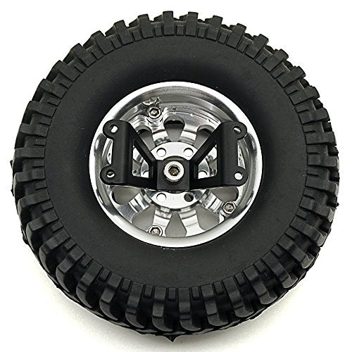 Metal Spare Tire Rack,RC Rear Spare Tyre Tire Bracket Wheel Holder Carrier Decoration Accessories Compatible with Axial SCX10 D90 Tamiya CC01 Wrangler Tra-xxas TRX4 1/10 RC Crawler Car