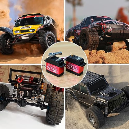 25KG RC Servo High Torque Servo Motors, Waterproof Full Metal Gear Steering Servo for RC Car Robotic Arms Robot DIY, Digital Servo with 25T Servo Horn, Control Angle 270° - style: 25KG-270°