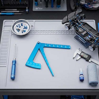 RC Car Ruler, RC Adjustable Ruler Adjusting Height and Wheel Rim Camber Tool for On Road RC Car Truck Tire Ride Height