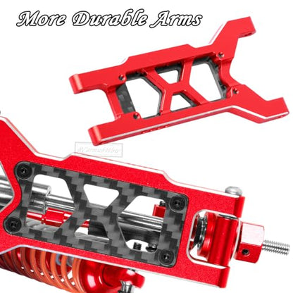 A Arms Upgrades Part for 1/10 Slash 2WD,Slash 2WD VXL,Alloy Aluminum Front Rear RC Suspension Arms,4PCS,Red - size: Red(only arms)