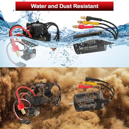 1/16 1/18 RC Brushless Sensorless Motor 35A ESC Combo,2435 4800KV | Waterproof Sensorless Motor,Surpass Hobby,Electric Speed Controller Set,for RC Model Car Truck - size: 4800KV, style: 2435