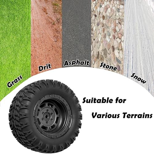 12mm Hex RC Wheels and Tires for 1/14 Hyper Go H14BM Tires and Wheels for 1/10 Scale Traxxas RC Short Course Truck Riaario Amoril Mini RC Truck Tires Wheels PreGlued 4PCS