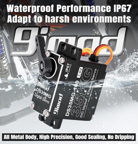 Waterproof 35KG High Torque RC Steering Servo Motor, Powerful & Fast Full Metal Gear Digital High Speed arduino servo for 1/8 1/10 1/12 RC Cars, Crawler, Truck, Buggy, Robotic, Control Angle 180° - size: 35kg 180°