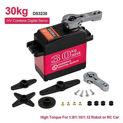 30KG Digital servo high Torque Full Metal Gear Waterproof, Suitable for RC Model Remote Control car with a Control Angle of 180° - style: 1Pcs 30kg