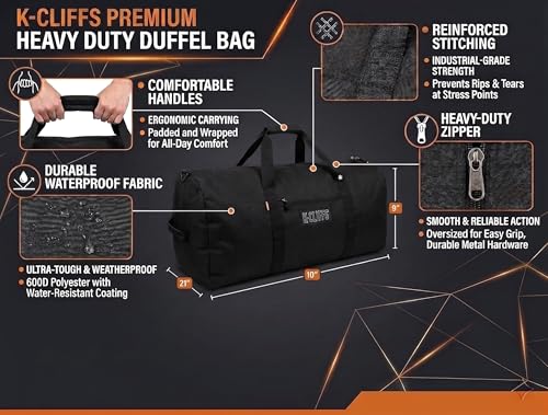 Heavy Duty Cargo Duffel Large Sport Gear Drum Set Equipment Hardware Travel Bag Rooftop Rack Bag - color: Black, size: 24" x 12" x 12"