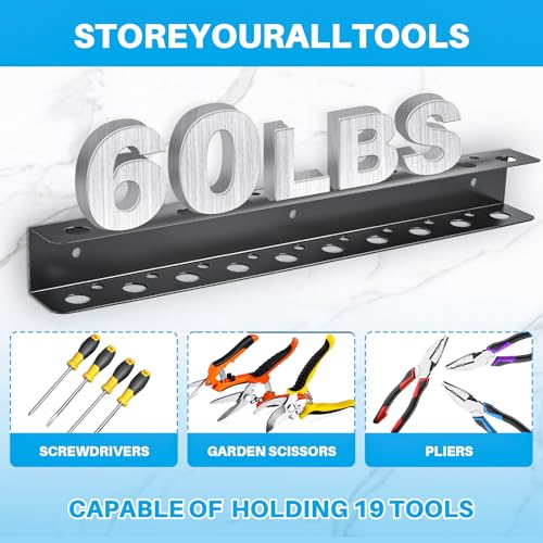 TSUMAZRURE Screwdriver Wall Rack, Screw Driver Holder and Screwdriver Rack, Tool Organizer Rack with Screw Driver Holders Organizers, Wall Mounted Tool Rack for Garage Tool Storage Rack (black)