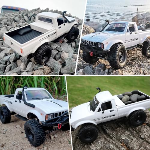ARRIS WPL C24-1 1/16 RC Rock Crawler 4WD Pickup Truck RTR | Realistic Trail Body, Full Proportional Steering, Upgrade Platform, All Terrain Fun - style: WPL C24-1 White