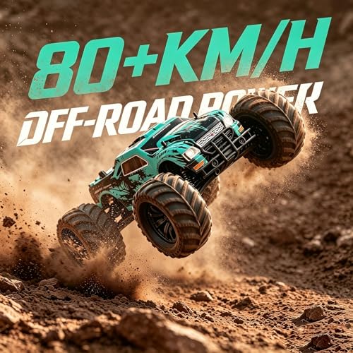 JLBRACINGRC 1/10 Brushless Fast RC Cars, Monster Truck,80+KM/H High Speed 4x4 Off-Road RC Truck,2.4GHZ Remote Control Car,IPX7 Waterproof RC Trucks for Adults(Not Include Battery)