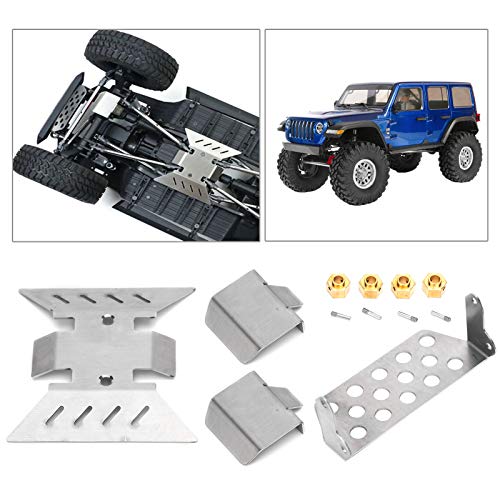 Stainless Steel Chassis Armor RC Skid Plate with 8mm Connector for AXIAL SCX10 III AXI03007 RC RC Crawler Car Upgrade