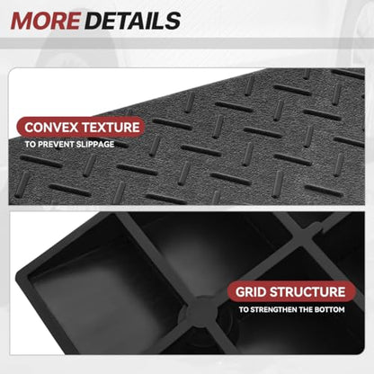 Rubber Curb Ramp 5.9" Rise Height, Sidewalk Curb Ramp for Forklift Truck, Car, SUV, Wheelchair, Bike; Driveway Threshold Bridge Ramp for Warehouse, Garage - size: 5.9" Rise
