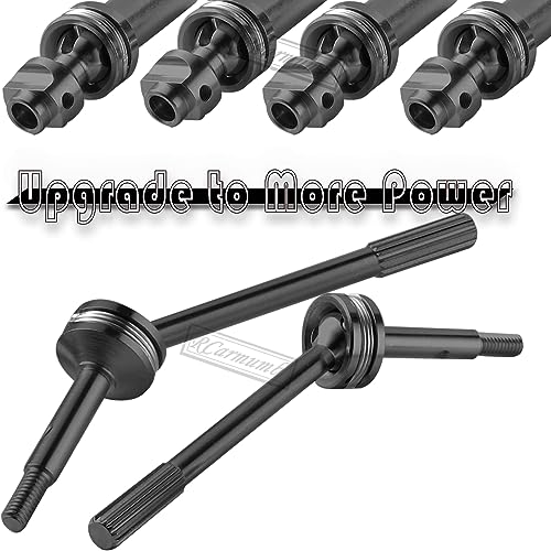 RC Turnbuckles Camber Link & Driveshafts & Hex Hub Adapters Upgrades Part for 1/10 Slash Stampede Rustler Bandit 2WD（VXL,Adjustable Link,Steel #45 CVD & Aluminum Hex Hub Adapters,Silver