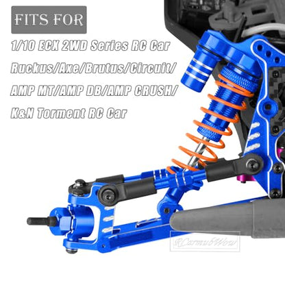 RC Upgrades Part for 1/10 ECX 2WD Series RC Car,Alloy Adjustable Turnbuckles Camber Links,Suspension Arms,Left Right Caster Blocks,Front Steering Block,Rear Stub Axle Carriers,Navy Blue - color: Navy Blue(1set)