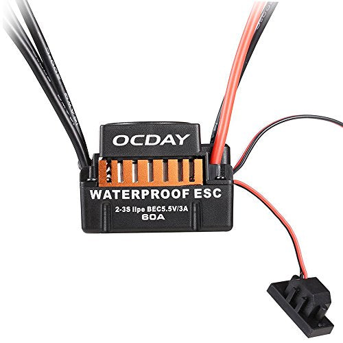 GoolRC 10T 3930KV 4 Poles Sensorless Brushless Motor and Waterproof 60A Sensorless Brushless Car ESC for 1/10 RC Car Truck Boat