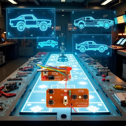 2Pcs 27mhz Four-Way Remote Control Board Two-Way RC Transmitter and Receiver Toy Car Robot Model Accessories,DIY Toys Projects Four-Way Remote Control Remote and App Controlled Vehicles Accessories
