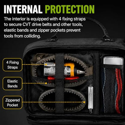 2-in-1 UTV Storage Bag for Maverick X3 RC Turbo 2018-2021,1680D Waterproof Roll Bar Storage Organizer Reflective Strip ATV Golf Cart&Truck