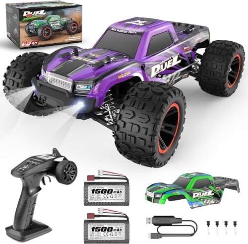 HAIBOXING 1:14 RC Trucks, High-Speed Remote Control Car for Adults | 39KM/H Fast RC Car. 4WD Hobby Monster Truck +2 Shells & 2 Rechargeable Batteries for 40+Min Play.