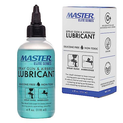 Master Airbrush Elite Spray Gun and Airbrush Lubricant, 4 Ounce - Ideal Lube for Increased Spraying Performance, Smoother Trigger Action, Reduced Needle Friction & Wear, Paint Build-Up