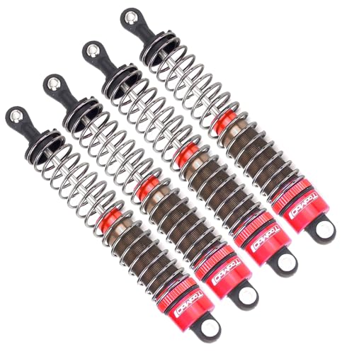 90MM Oil Shock Absorbers Upgrade Compatible with 1/10 RC Crawlers | Fits Tamiya ClodBuster / Bullhead / TRX4 / Axial / D90 - Oil Damper Upgrade - Red - color: Red