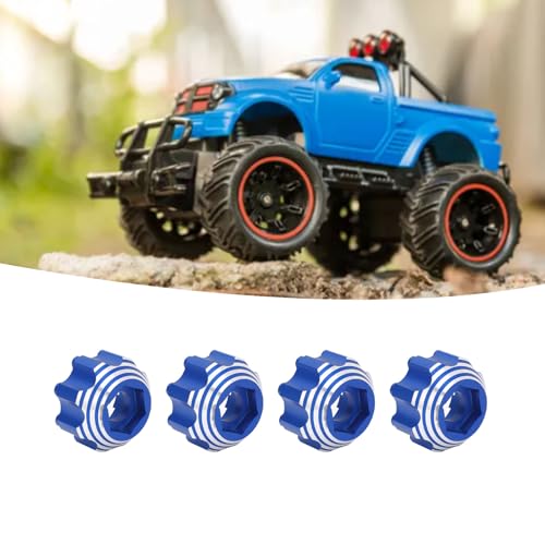 VBESTLIFE RC Wheel Hex Adapters, Aluminum Alloy 8x32 to 17mm Hex Adapters for 8x32 3.8in Wheels Electric Car Truck (Blue) - color: Blue