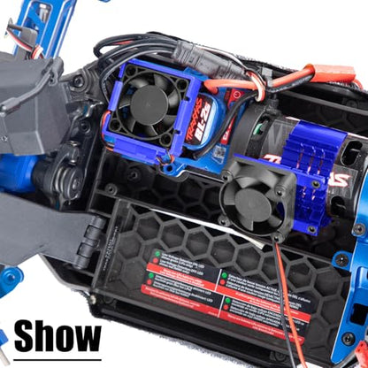 VXL-3s High Velocity Fan Heatsink Set Upgrades Part for 1/10 Slash/Rustler/Stampede VXL 4X4 2WD, ESC Motor Cooling Fan Hops Up,Navy Blue - color: Navy Blue/(for 2wd 4wd)