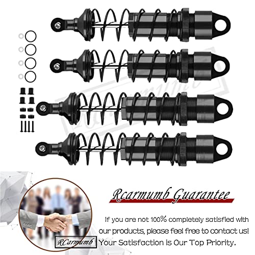 Front Rear RC Shock Upgrades Part for 1/8 Sledge 4WD #95076-4, 4PCS Full Aluminum Big Bore RC Shocks Hops Up for Sledge Monster Truck,Black - color: Black