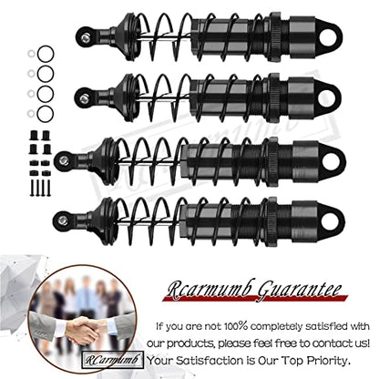 Front Rear RC Shock Upgrades Part for 1/8 Sledge 4WD #95076-4, 4PCS Full Aluminum Big Bore RC Shocks Hops Up for Sledge Monster Truck,Black - color: Black