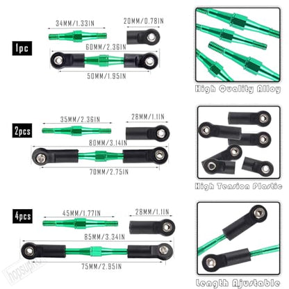 Upgrades Part for 1/10 Stampede/Rustler 2WD,Drive Shaft CVD&RC Shocks&Adjustable Turnbuckles Camber Links&A Arm&Caster Block&Steering Blocks&Rear Stub Axle Carriers,Wheel Hex&Hex Hub,Green - color: Green/for 2wd