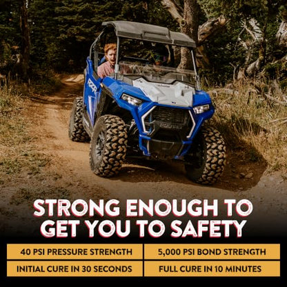 GlueTread SXS Sidewall Tire Repair Kit, Off Road UTV ATV Tire Patch Kit | Mends Side Wall Punctures and Gashes with Rubber & Glue, No Need to Remove Wheel, Fixes Up To 4-6 Tubeless Flats, Emergency