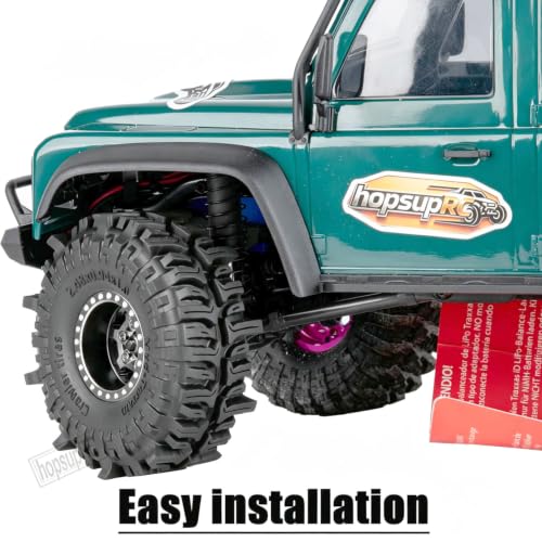 1.0 RC Wheel RC Tires for 1/18 1/24 Trx4 m Axia l SCX24,1.0" Beadlock RC Truck Tires and Wheel Highway Tires Wheel Rim,Rubber Tires Aluminium Wheel Rim,Titanium - color: Titanium(1.0tires)