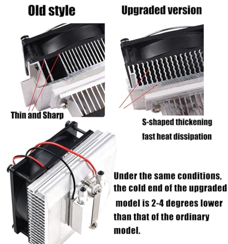 Semiconductor Refrigeration Cooler Full Kit DIY Peltier 12V TEC1-12706 Heatsink Thermoelectric Cooler Peltier Water Cooling System for Fish Tank Refrigeration +12V 100W Switch Power Supply Driver