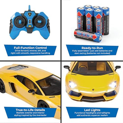 World Tech Toys Lamborghini Aventador 1:14 RTR Electric RC Car – Officially Licensed Supercar – Full Function 2.4 GHz Remote Control – Kids 6+