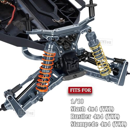RC Upgrades Part for 1/10 Slash 4x4/Slash 4x4 VXL,Alloy Caster Block,Steering Blocks,Rear Stub Axle Carriers w/4pcs Wheel Hex & Bearings,Titanium - color: Titanium - Upgrades Part