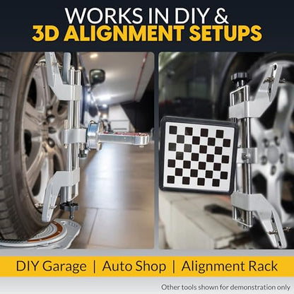 AutoSolo Wheel Alignment Clamp 11-25 Inch Rims with Magnetic Adapter - 3D Alignment System Compatible Tool for Camber Caster Gauge (4 Pack) - size: 4 Pack