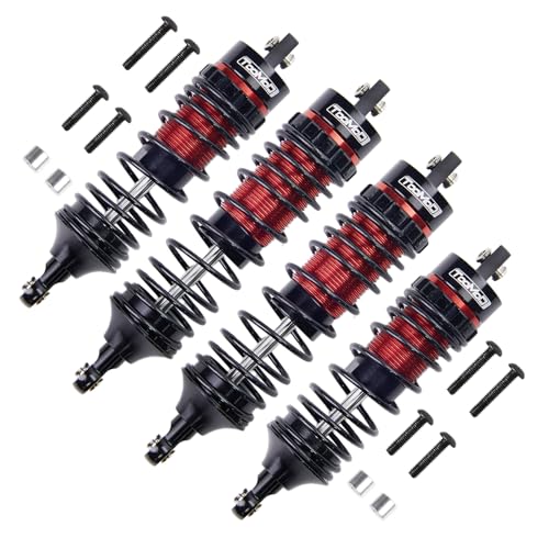 1/10 RC Oil Shock Absorber Big Bore Absorber Damper Set Compatible with Traxxas Slash 2WD/ 4X4, Rustler 2WD/ 4X4 VXL, Stampede, Hoss, Bandit Part Upgrades Replace of 5862 (Black/Red) - color: Black/Red
