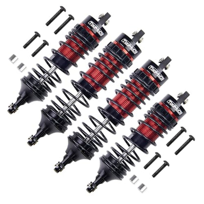 1/10 RC Oil Shock Absorber Big Bore Absorber Damper Set Compatible with Traxxas Slash 2WD/ 4X4, Rustler 2WD/ 4X4 VXL, Stampede, Hoss, Bandit Part Upgrades Replace of 5862 (Black/Red) - color: Black/Red