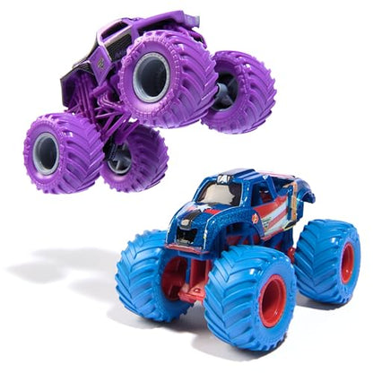 Monster Jam, Marvel Official Captain America Vs. Black Panther Die-Cast Monster Trucks, 1:64 Scale, Kids Toys for Boys and Girls Ages 3 and up - color: Captain America Vs Black Panther