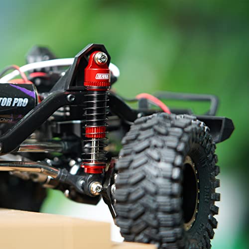 INJORA 53mm Aluminum Threaded Oil Shocks for 1/18 TRX4M RC Upgrade, Red - color: Red
