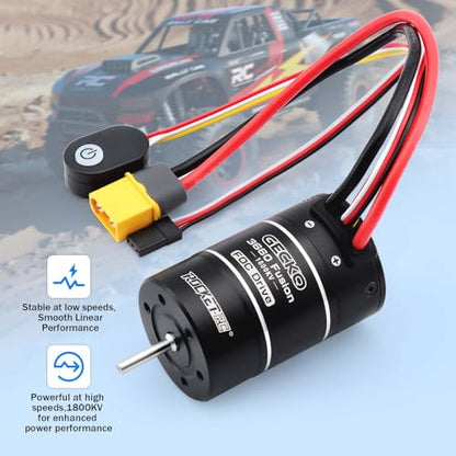 Surpass 3660 1800KV Brushless Motor ESC 2in1 Fusion for 1/10 RC Crawler | Gecko 3660 1800KV Motor and ESC 40A 2in1,Sensored Fusion Foc Drive System RC Motor for 1/10 RC Crawler (Fusion 1800kv)