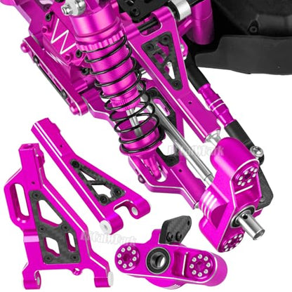 RC Upgrades Part for 1/8 Typhon 6s BLX,1/7 Felony Infraction 6S BLX Limitless,Front Rear Suspension A-Arms,Steering Blocks,Caster Block,Turnbuckles Camber Links w/25T Servo,Pink - color: Pink - (Rc Upgrades)