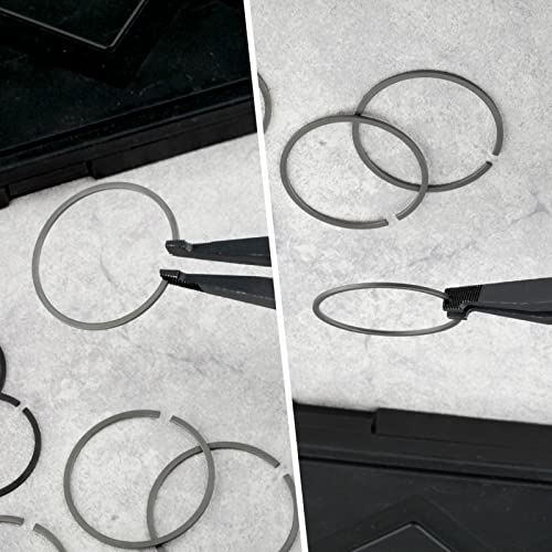 2 PCS Heavy Duty Lock Ring Pliers Set Flat Snap Ring 8'' & 11'' Special Circlip Reverse Angle Tip Retaining Ring Spreader for Transmission Transfer Cases Black,chrome - size: 8" & 11" with Ring & Rope
