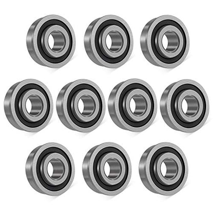 Bonbo 10Pcs Flanged Ball Bearings ID 3/4" x OD 1-3/8" for Lawn Mower, Wheelbarrows, Carts, Hand Trucks Wheel Alternative to 532009040, AM118315, AM127304, 10513, 251210 Etc, Deep Groove Ball Bearing