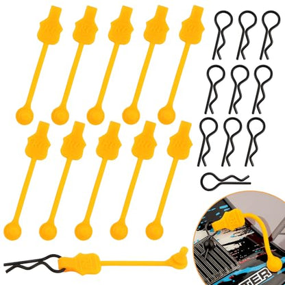 10 Pieces 1.2mm RC Body Shell Clips Pin with Pull Tabs Compatible with All 1/10 1/12 Scale Traxxas Arrma Redcat Axial Losi HSP HPI Kyosho RC Car Truck Crawler Body Shell Upgrades(Orange) - color: Orange